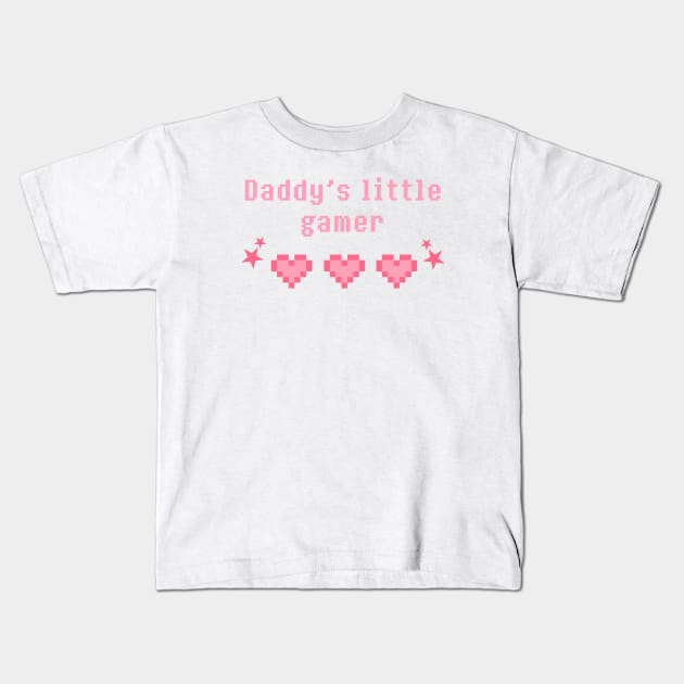 Daddy's little gamer Kids T-Shirt by SmolKitsune